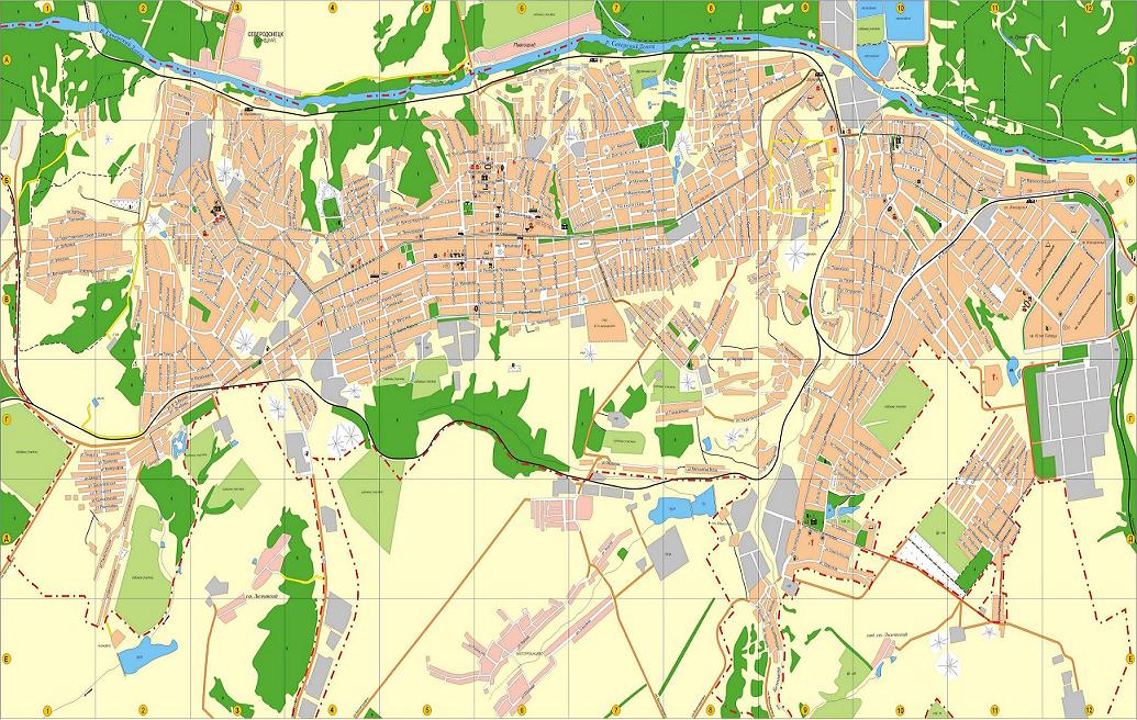 Карта Лисичанска С Улицами И Номерами Домов