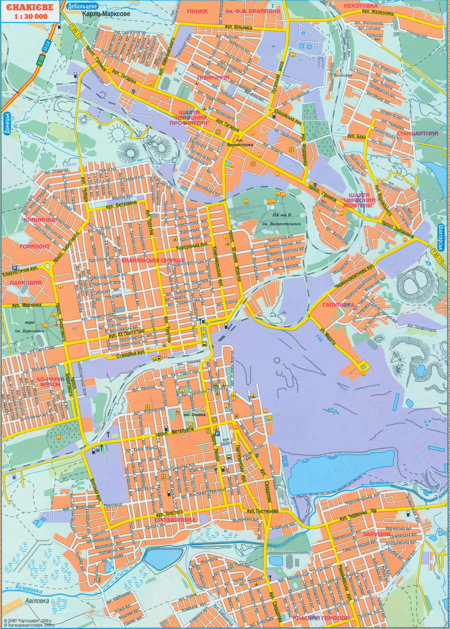 Карта города Енакиево