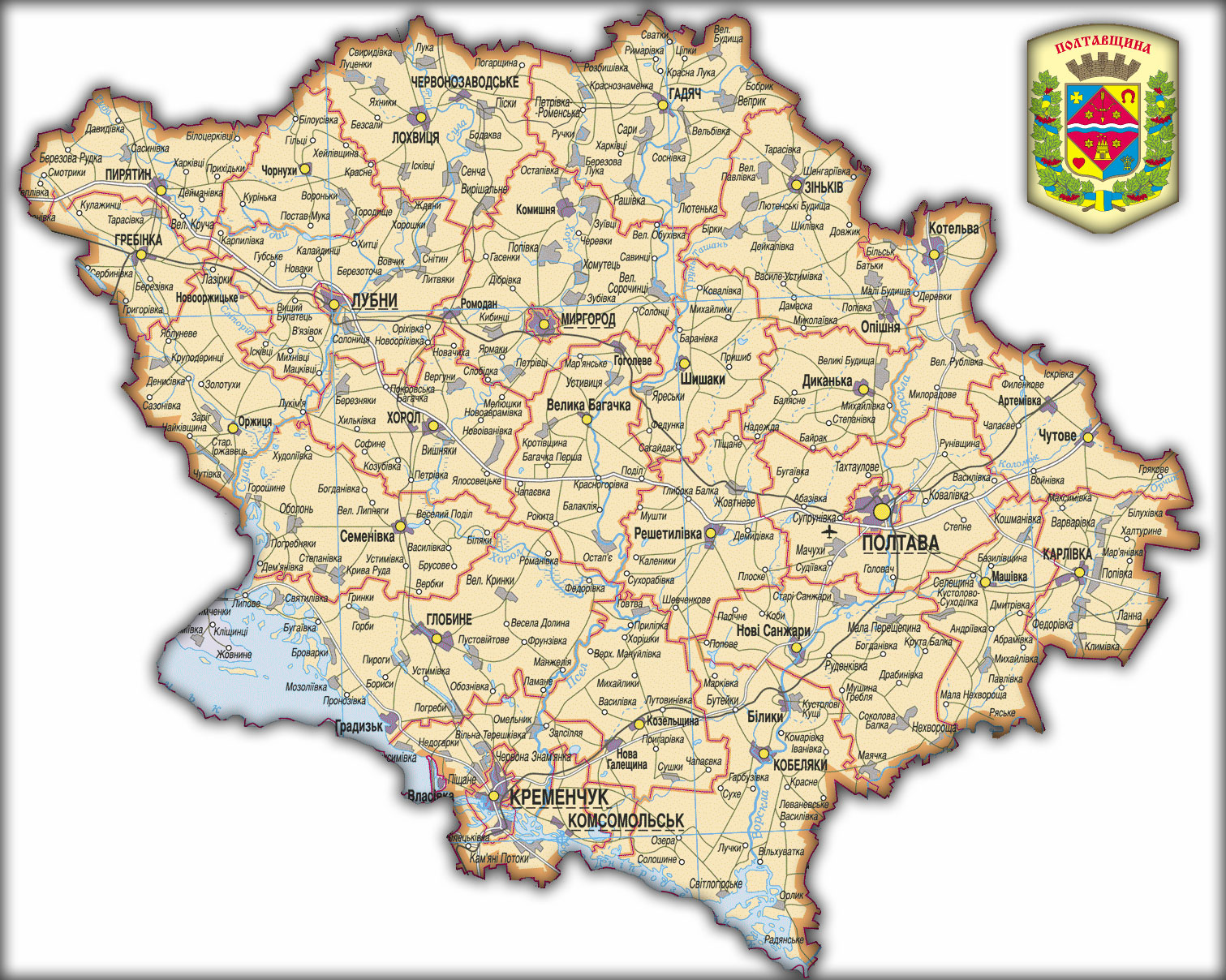Где находится полтава на карте украины. Полтавская область на карте Украины. Карта Полтавской области с городами. Город Миргород Полтавская область на карте. Полтава на карте.
