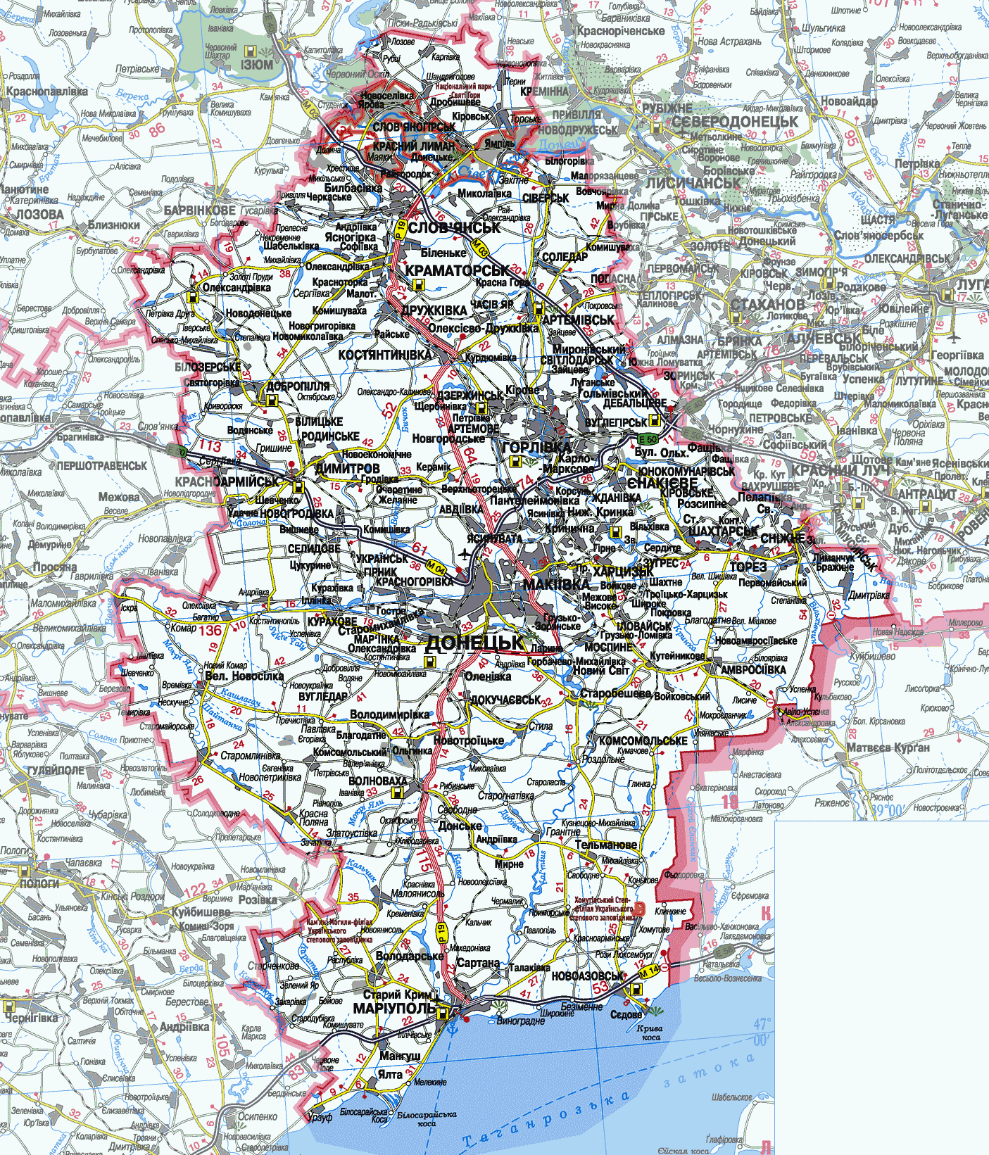 Карта луганской области подробная с городами и поселками на русском языке 2022 года смотреть